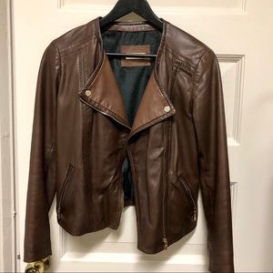 Massimo Dutti Leather Biker Jacket